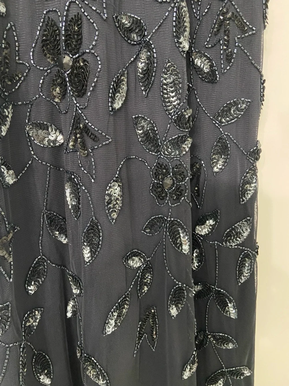 Adrianna Papell Halter Floral Sequin Maxi Gown Blue NEW - Picture 6 of 10